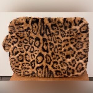 Leopard Print Faux Fur Fluffy Laptop Case